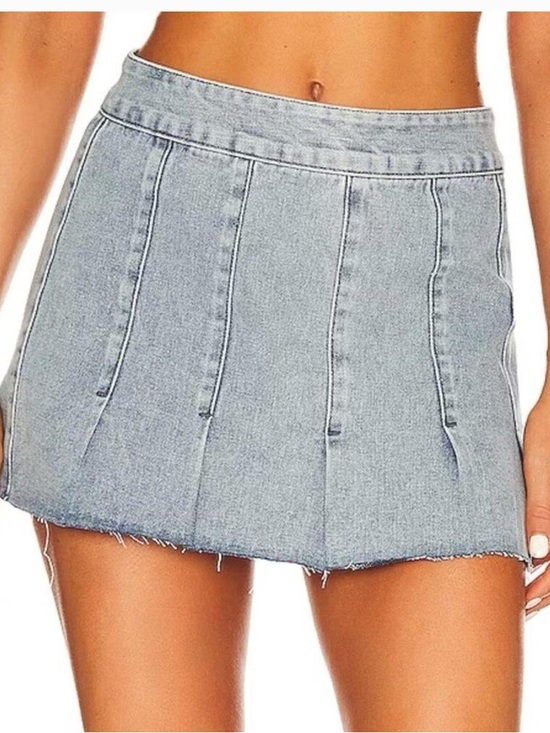 superdown Dresses & Skirts - Revolve superdown Thalia Pleated Denim Mini Skirt in Light Acid Wash